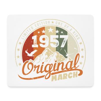 March 1957 Vintage 1957 Retro Birthday Gift - Mouse Pad (horizontal) - white - Front