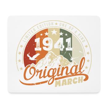 März 1941 Jahrgang 1941 Retro Geburtstagsgeschenk - Mousepad (Querformat) - Weiß - Vorne