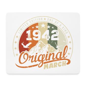März 1942 Vintage 1942 Retro Geburtstagsgeschenk - Mousepad (Querformat) - Weiß - Vorne