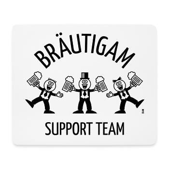 Bräutigam Support Team (JGA, Karikatur, Tanz, 1C) - Mousepad (Querformat) - Weiß - Vorne
