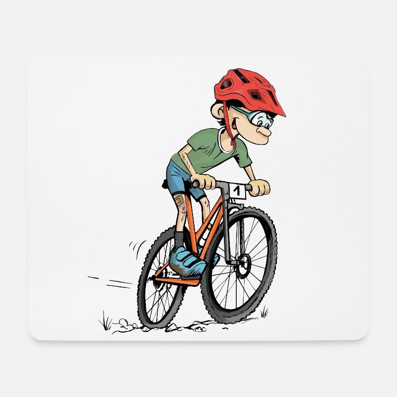 Mountainbike - Mousepad (Querformat) - Weiß