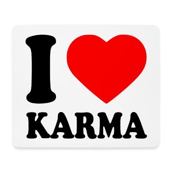 I love karma - Mousepad (Querformat) - Weiß - Vorne