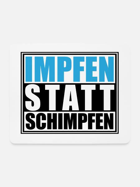 Impfen statt Schimpfen, Corona | Farben änderbar - Mousepad (Querformat) - Weiß