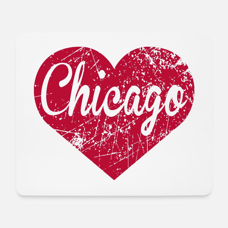 Chicago herz - Mousepad (Querformat) - Weiß