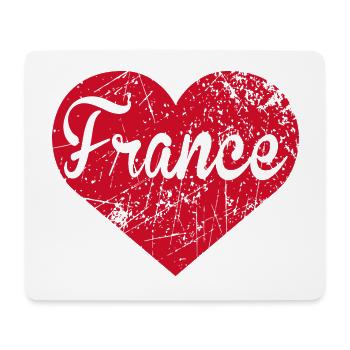 France Cœur - Tapis de souris (format paysage) - blanc - Devant