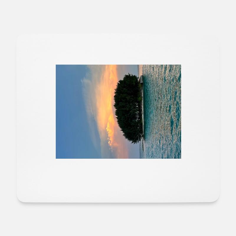 Tropical Island - Mousepad (Querformat) - Weiß