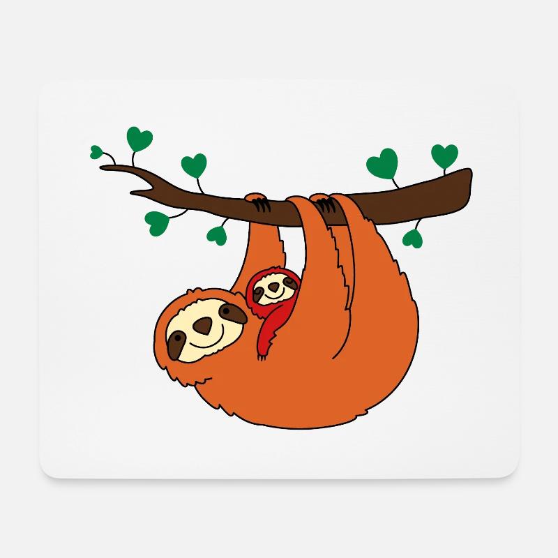 Faultier Liebe - Mousepad (Querformat) - Weiß