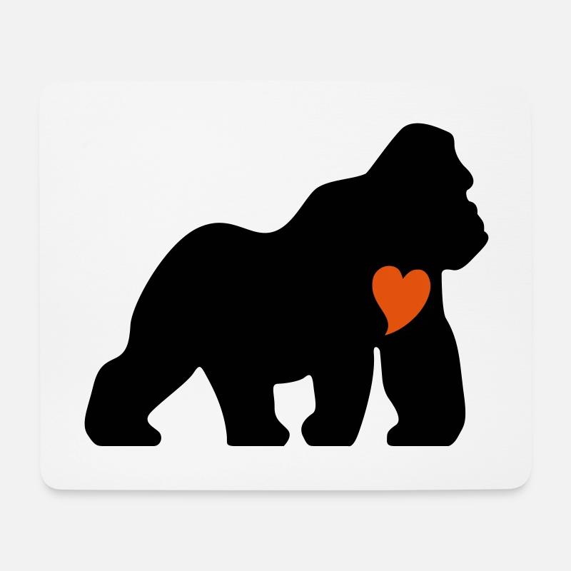 Gorilla Liebe - Mousepad (Querformat) - Weiß