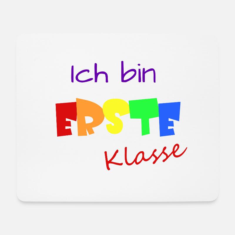 Ich bin erste Klasse Einschulung - Mousepad (Querformat) - Weiß