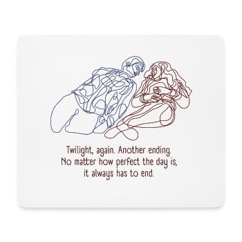 Vampire Line-Art Design mit Quote - Mouse Pad (horizontal) - white - Front
