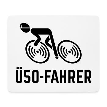 Ü50-Fahrer (Rennradfahrer / Rennrad / Fahrrad / B) - Mousepad (Querformat) - Weiß - Vorne
