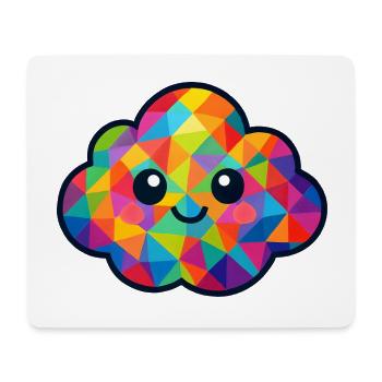 WPAP Polygon Kawaii Style Baby Cloud - Mouse Pad (horizontal) - white - Front