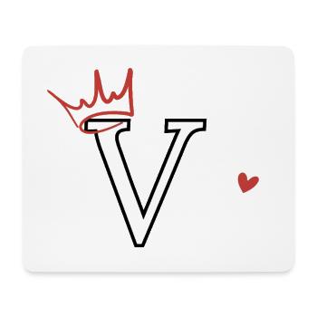 Buchstabe V Kronenherz - Mousepad (Querformat) - Weiß - Vorne