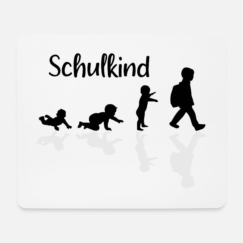 Schulkind Evolution Erstklässler Schule - Mousepad (Querformat) - Weiß