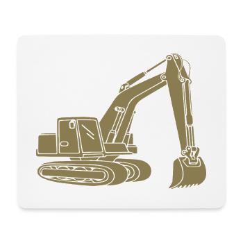 Pelle Silhouette Opérateur d’engins de construction Génie civil - Tapis de souris (format paysage) - blanc - Devant