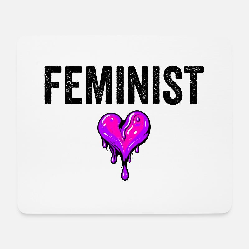 Feminist - Mousepad (Querformat) - Weiß