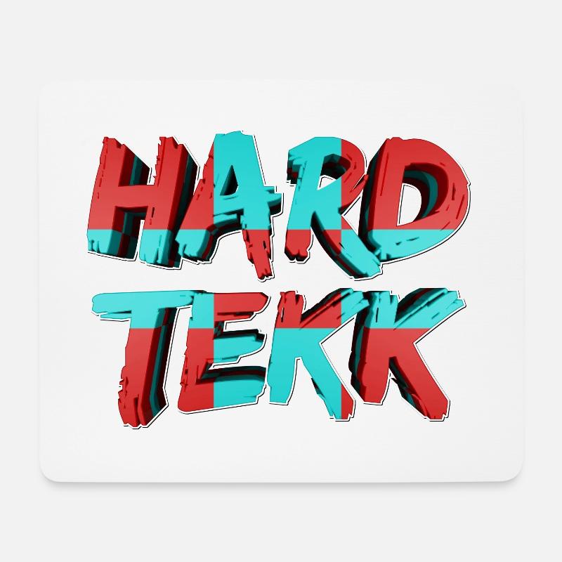 HardTekk 3D Schriftzug 004 - Mousepad (Querformat) - Weiß