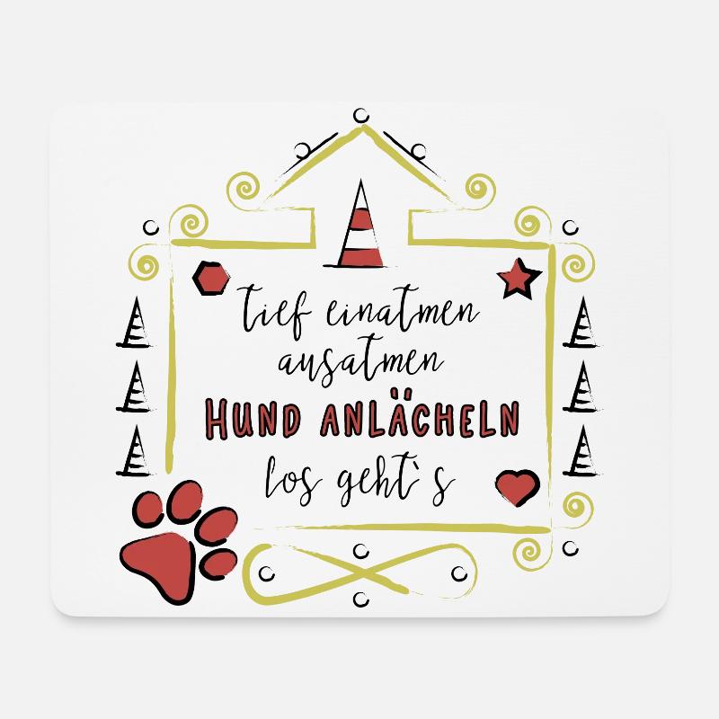 Rally Obedience Design für Hundesport mit Hund - Mousepad (Querformat) - Weiß