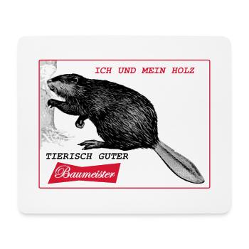 Biber Baumeister - Mousepad (Querformat) - Weiß - Vorne