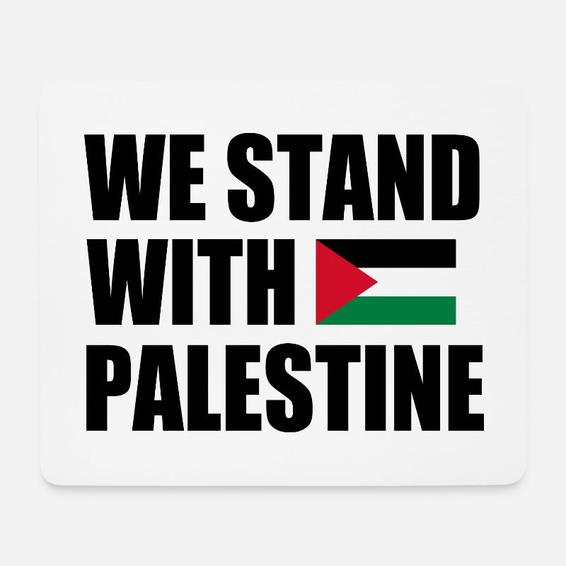 We stand with palestine - Mousepad (Querformat) - Weiß