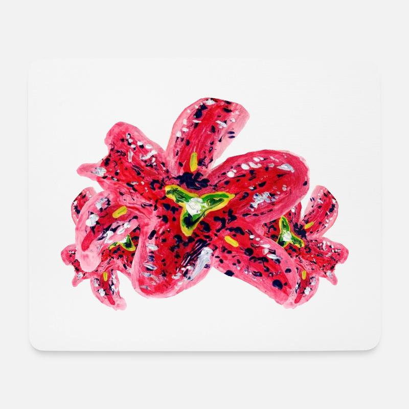 Lilien - Mousepad (Querformat) - Weiß