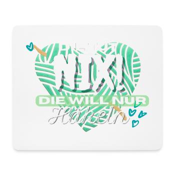 Die Tut Nix Die Will Nur Häkeln Grün Türkis Herz - Mousepad (Querformat) - Weiß - Vorne