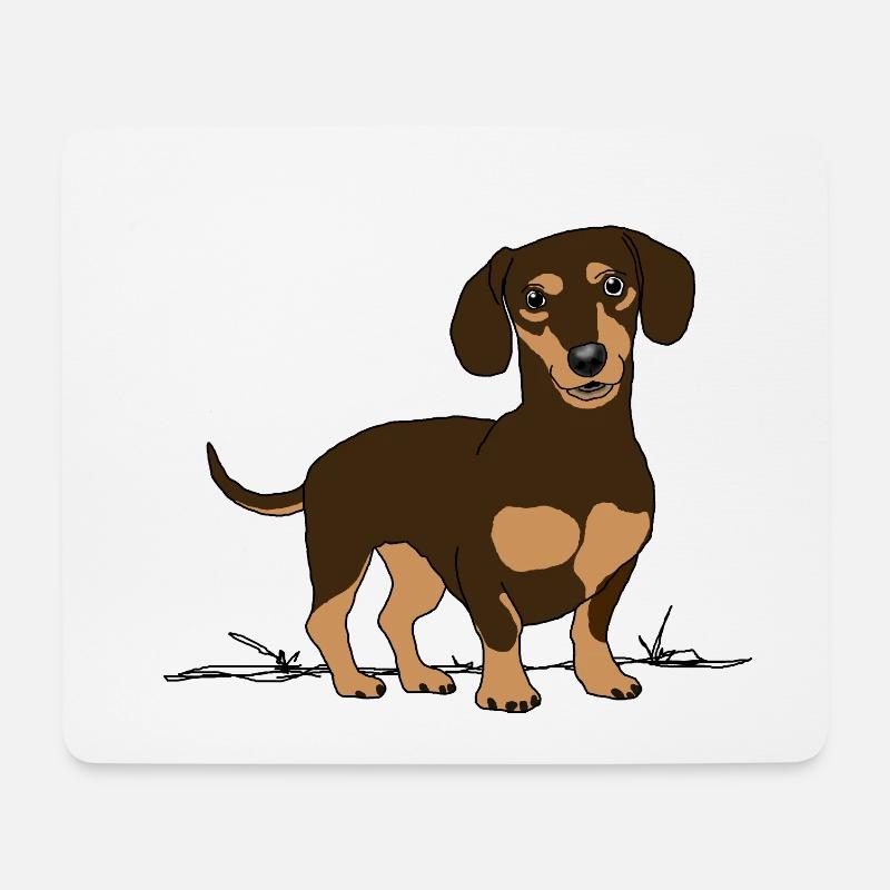 Dackel, Hund - Mousepad (Querformat) - Weiß