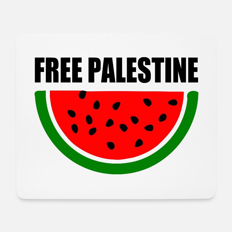 Free palestine Wassermelone melone - Mousepad (Querformat) - Weiß