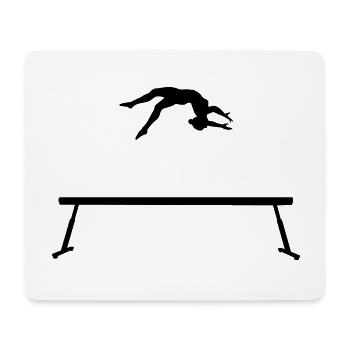 Gymnastics on the balance beam - Mouse Pad (horizontal) - white - Front