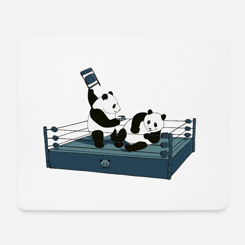 Pandamania - Mousepad (Querformat) - Weiß