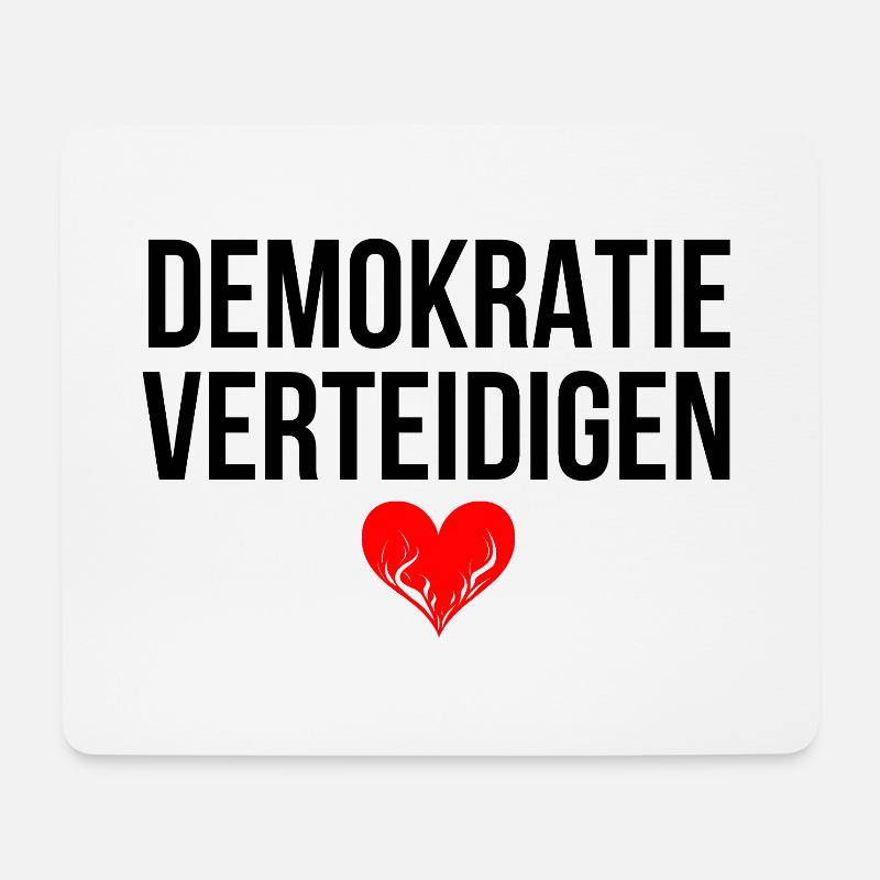 DEMOKRATIE VERTEIDIGEN - Mousepad (Querformat) - Weiß