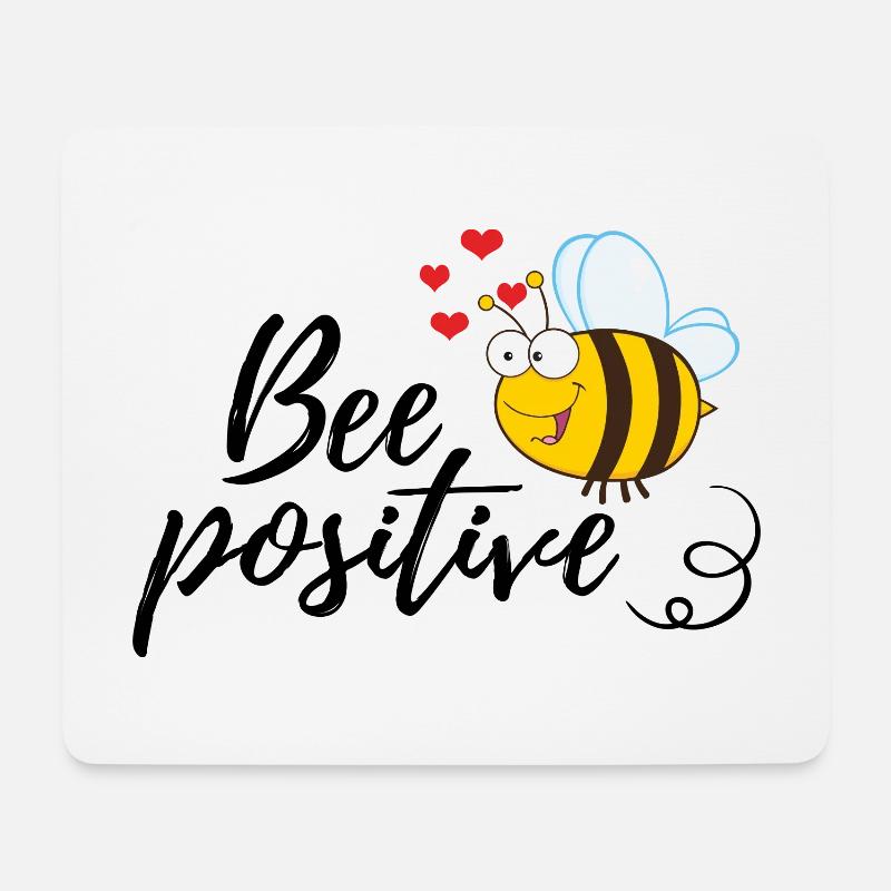 Lustige Biene Spruch Bee Positive - Mousepad (Querformat) - Weiß