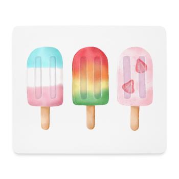 Colorful Watercolor Ice cream Trio Summer - Mouse Pad (horizontal) - white - Front