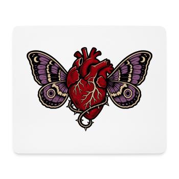 Anatomical Heart Gothic Moth Art - Mouse Pad (horizontal) - white - Front