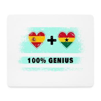 Flagge von Spanien und Ghana 100% genial - Mousepad (Querformat) - Weiß - Vorne
