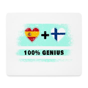 Spanien und Finnland Flagge 100% genial - Mousepad (Querformat) - Weiß - Vorne