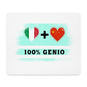 Italien und China 100% geniale Flagge - Mousepad (Querformat) - Weiß - Vorne