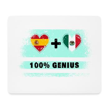 Spanien und Mexiko Flagge 100% genial - Mousepad (Querformat) - Weiß - Vorne