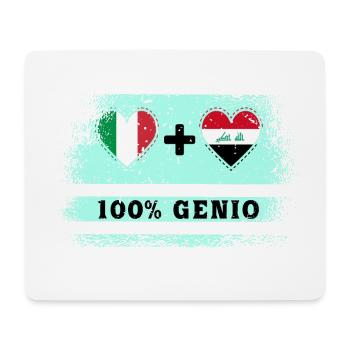 Italien und Irak 100% geniale Flagge - Mousepad (Querformat) - Weiß - Vorne