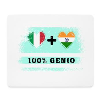 Italien und Indien 100% Genius Flagge - Mousepad (Querformat) - Weiß - Vorne