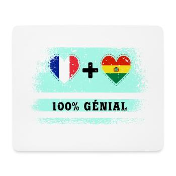 Drapeau France et Bolivie 100% génial - Tapis de souris (format paysage) - blanc - Devant