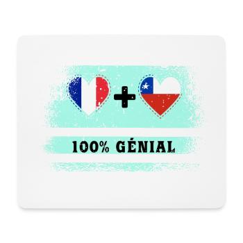 Drapeau France et Chili 100% génial - Tapis de souris (format paysage) - blanc - Devant
