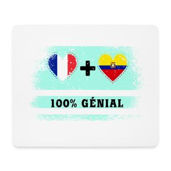 Flagge Frankreich und Ecuador 100% genial - Mousepad (Querformat) - Weiß - Vorne