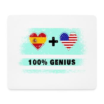 Spanien und USA Flagge 100% genial - Mousepad (Querformat) - Weiß - Vorne
