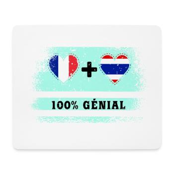 France et Thaïlande 100% génial - Tapis de souris (format paysage) - blanc - Devant