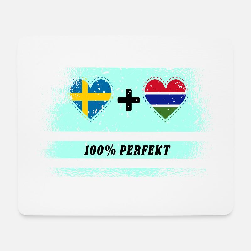 Gambia und Schweden 100% perfekt / Geschenk - Mousepad (Querformat) - Weiß