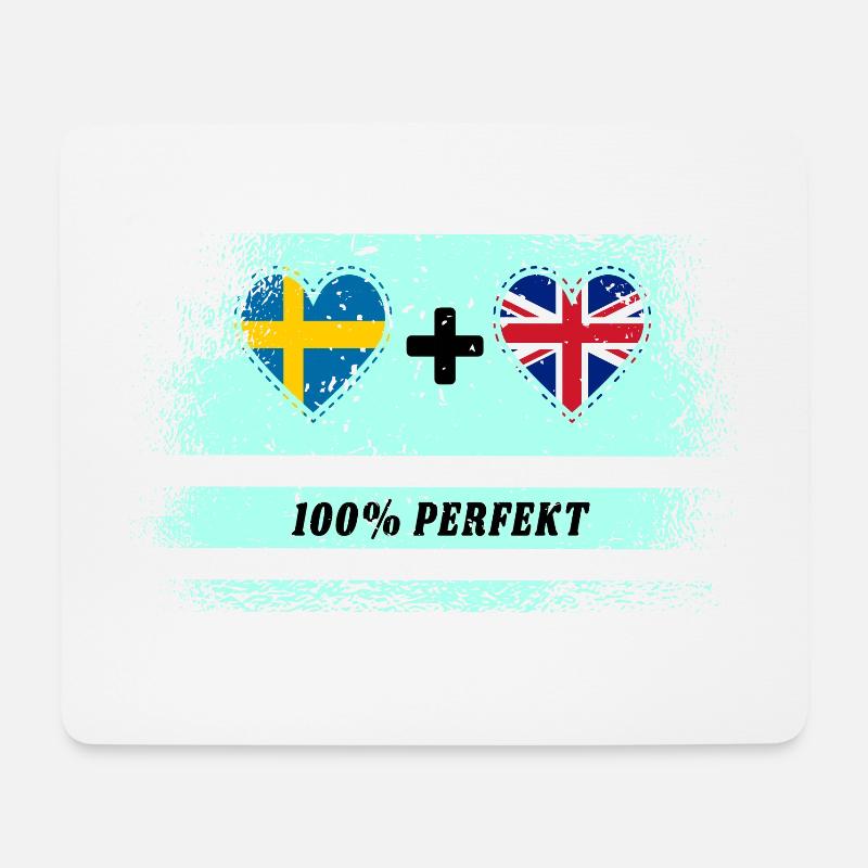 UK & Schweden 100% perfekt - Mousepad (Querformat) - Weiß
