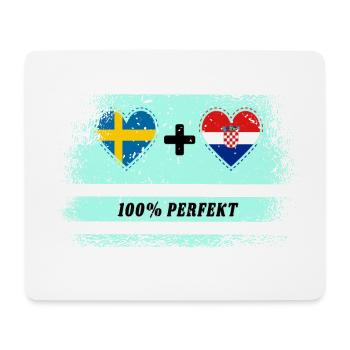 Croatie et Suède 100% parfait / cadeau - Tapis de souris (format paysage) - blanc - Devant