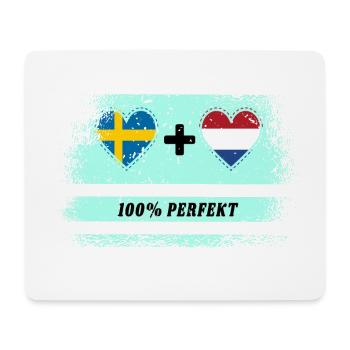 Niederlande und Schweden 100% perfekt / Geschenk - Mousepad (Querformat) - Weiß - Vorne
