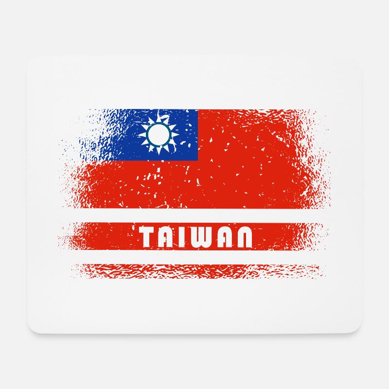Taiwan Vintage Flaggen Design - Mousepad (Querformat) - Weiß